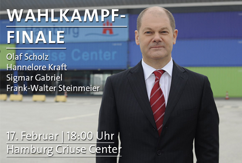 Wahlkampfendspurt mit Olaf Scholz, Sigmar Gabriel, Frank-Walter Steinmeier und Hannelore Kraft